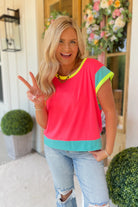 Bre Color Block Short Sleeve Top - Be You Boutique