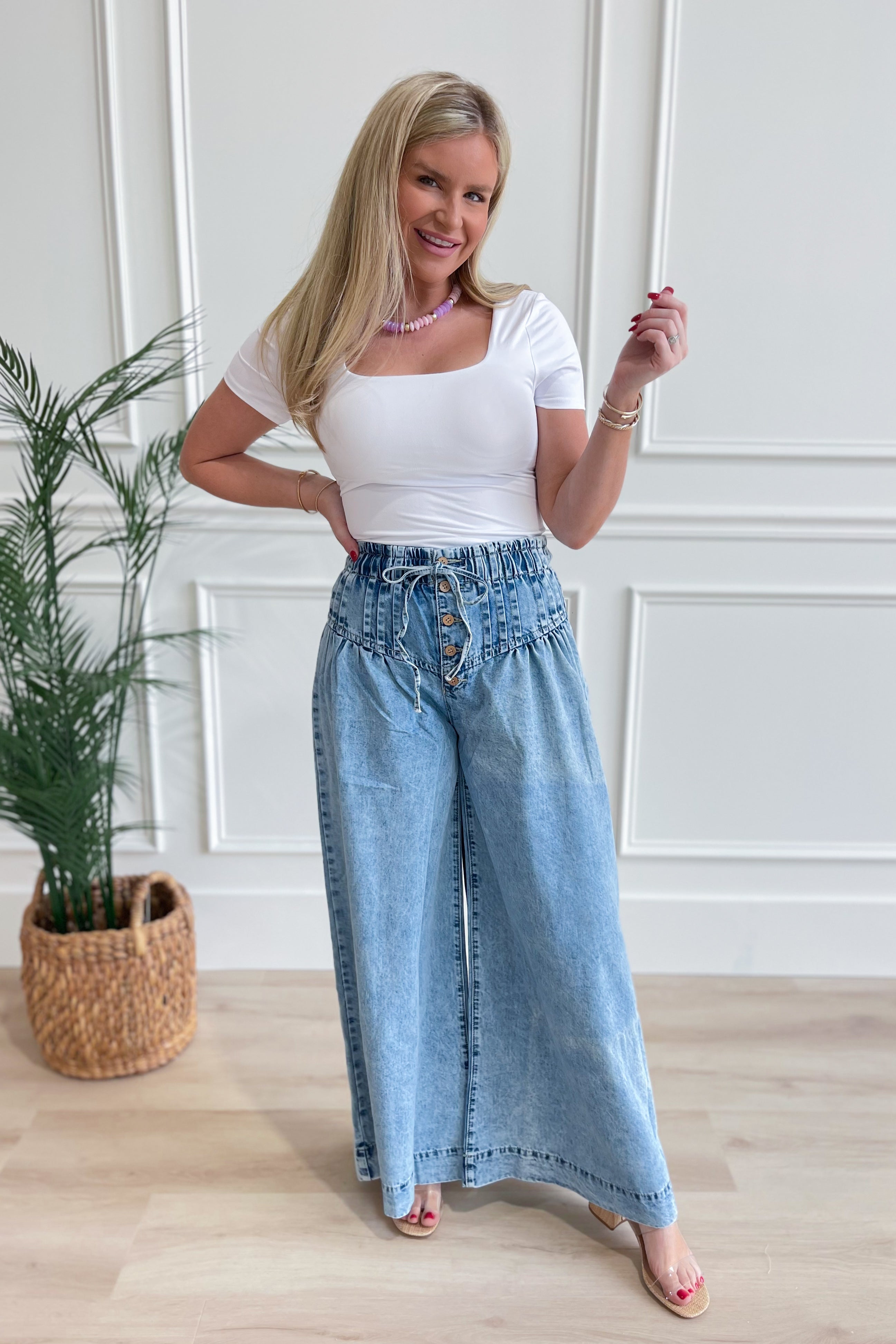 Ee:some Simpson Mineral Wash Pleated Wide Leg Pant – Be You