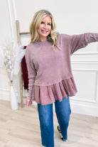 Betsy Rib Twill Ruffle Bottom Washed Tunic - Be You Boutique