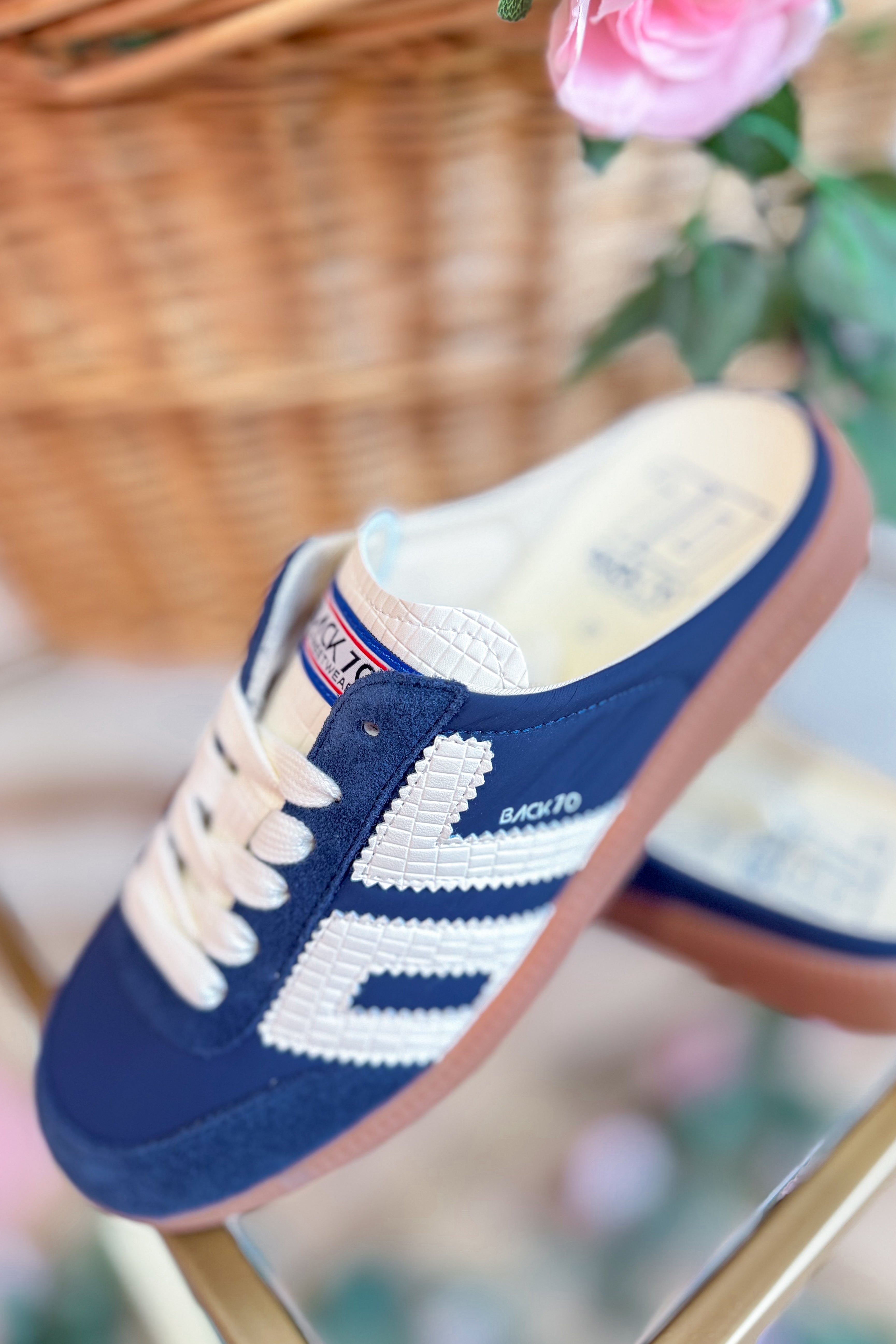 BACK70 Easter Navy Backless Sneaker - Be You Boutique