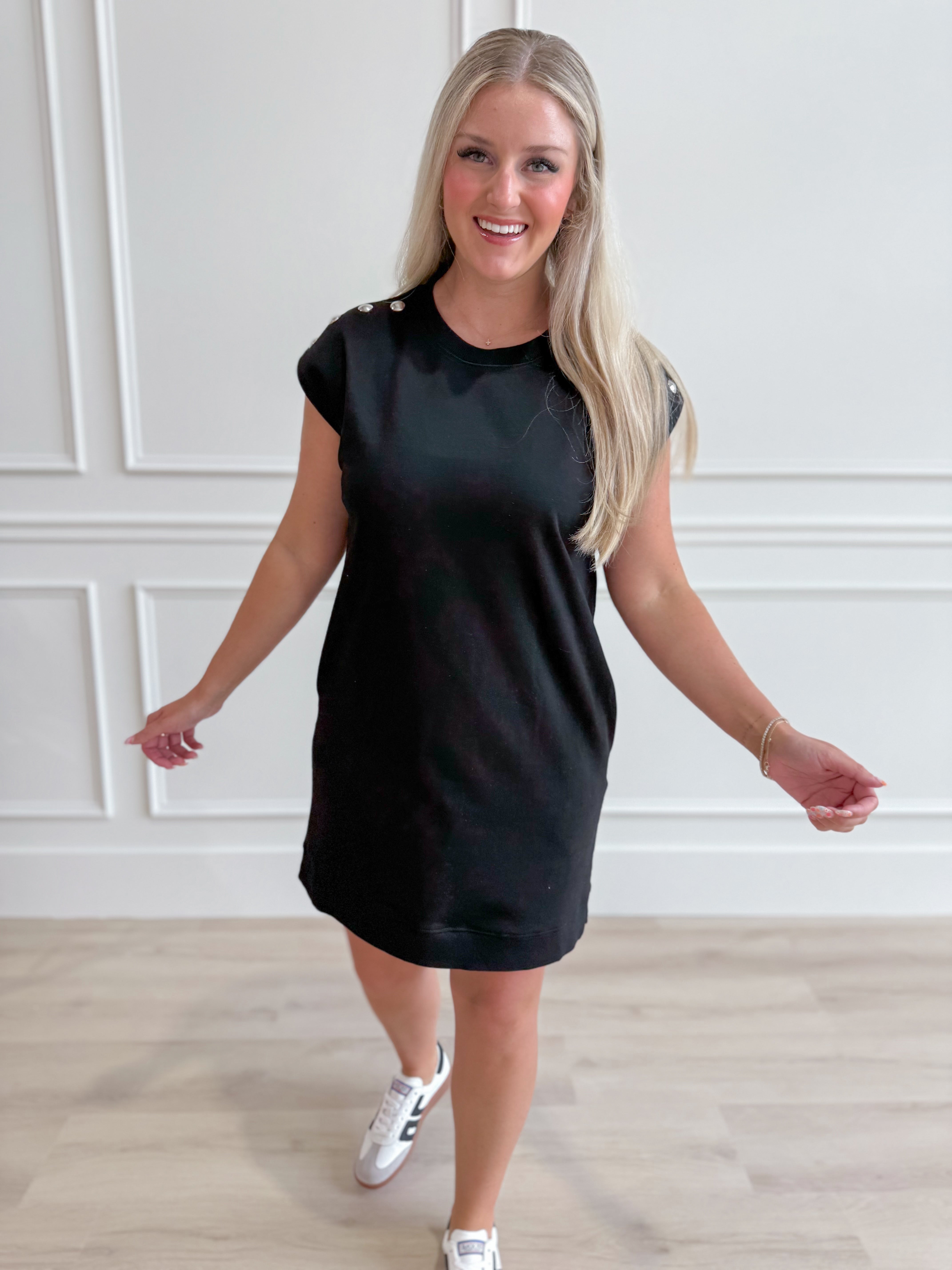 Vinnie Shoulder Studded Sleeveless Dress - Be You Boutique