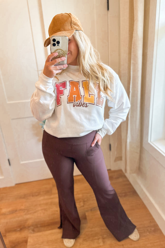 Fall Vibes Long Sleeve Crew Neck Graphic Sweatshirt - Be You Boutique