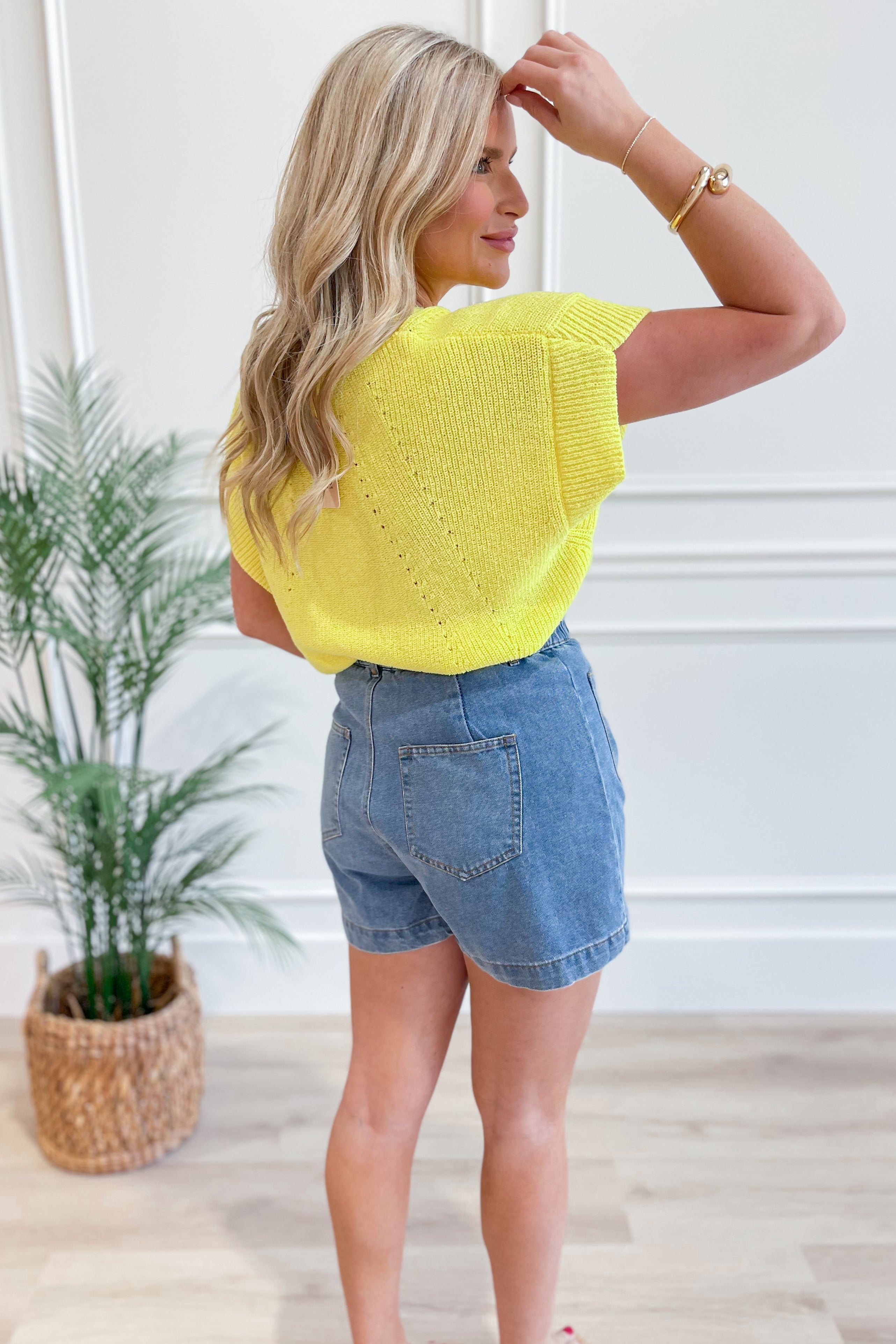 Corina Sweater Knit Short Sleeve Top - Be You Boutique
