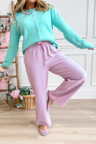 Reid Striped Drawstring Waist Pant - Be You Boutique