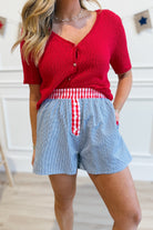 WISHLIST Fiona Heart Plaid Boxer Shorts for women, 152 shorts style, featuring red and black heart plaid pattern.