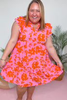 Morgan Two Tone Floral Print Dress - Be You Boutique