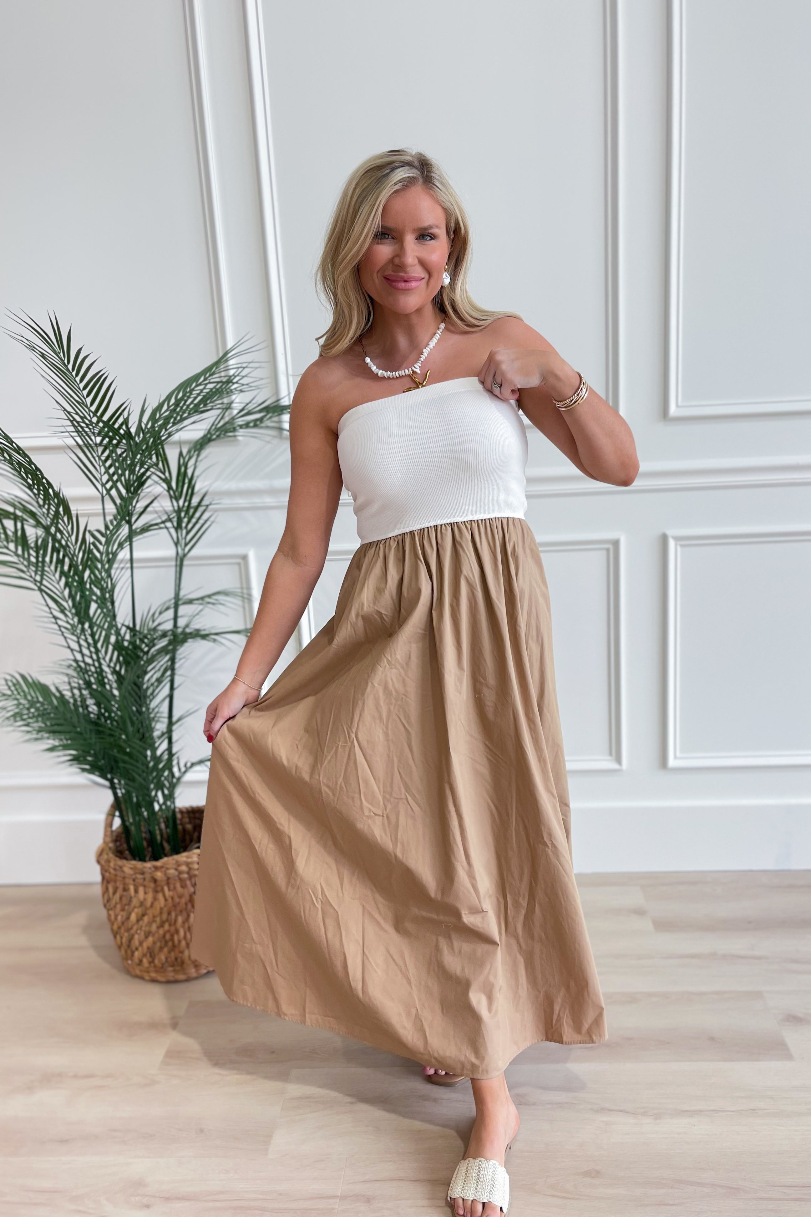 Rebecca Knit Strapless Midi Dress - Be You Boutique