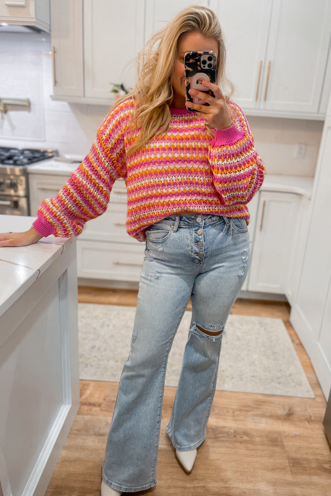 Fiona Multi Color Knit Pullover Sweater - Be You Boutique
