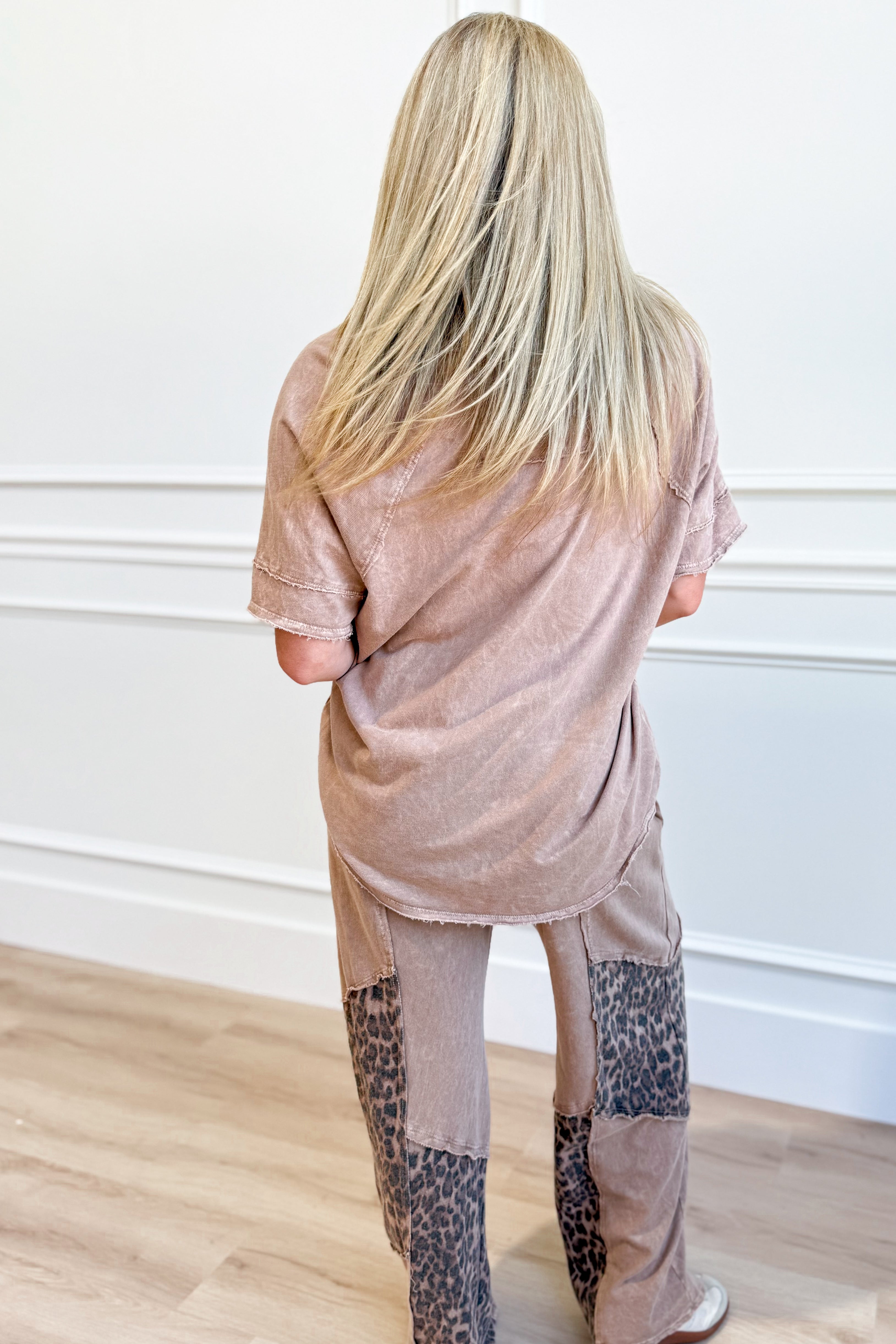 Sadie Mineral Wash V Neck Top - Be You Boutique