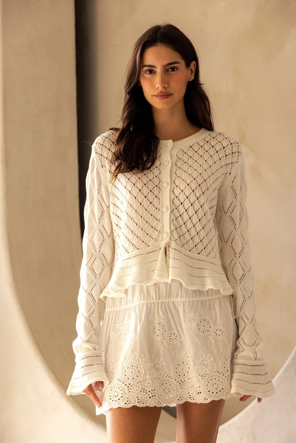 Kristen Crochet Knit Cardigan Top - Be You Boutique