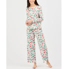 Mary Square Annie Tidings and Toile Pajama Set featuring comfortable 156 pants with festive toile print and cozy fabric.