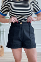 Luna High Waisted Cuffed Pintuck Short - Be You Boutique
