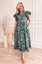 Vanessa Multi Print Flutter Sleeve Dress - Be You Boutique
