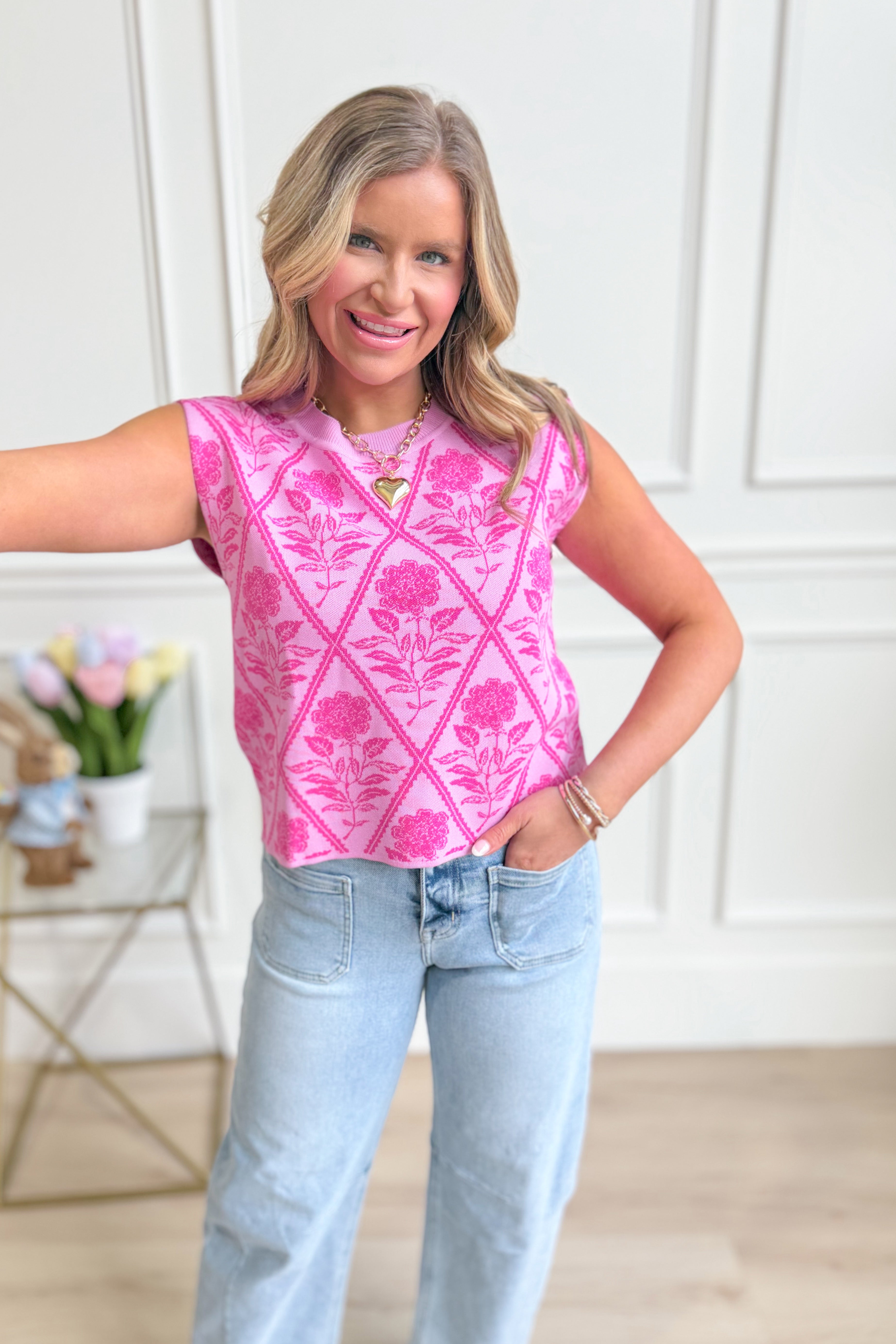 Linny Printed Sleeveless Top - Be You Boutique