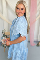 Tilly Embroidered Puff Sleeve Dress - Be You Boutique