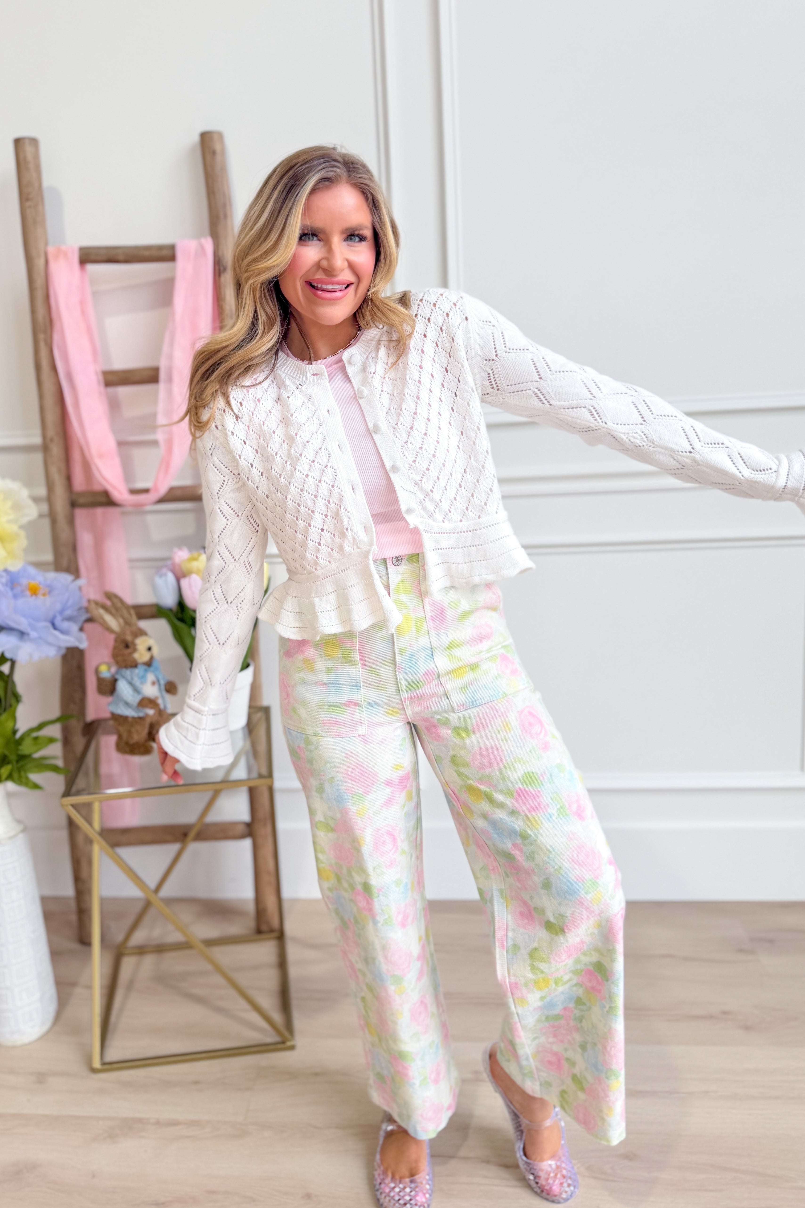 Kristen Crochet Knit Cardigan Top - Be You Boutique