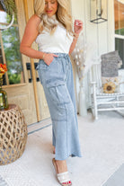 Mateo Mineral Washed Wide Leg Cargo Pants - Be You Boutique
