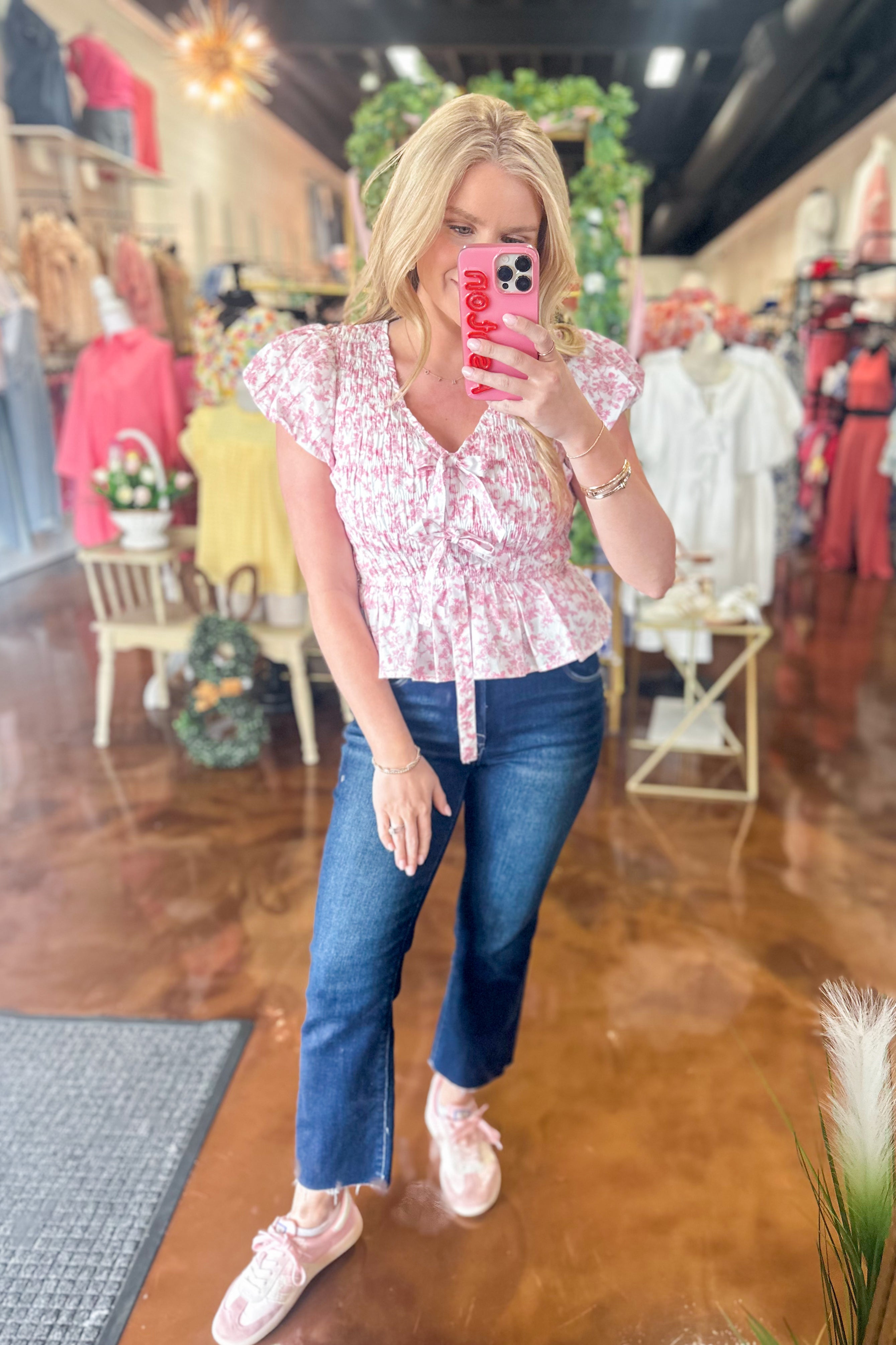 Sandy Flutter Sleeve Printed Top - Be You Boutique