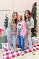 Mary Square Charlotte Trimmed With Joy pajama set with long pants and festive holiday trim
