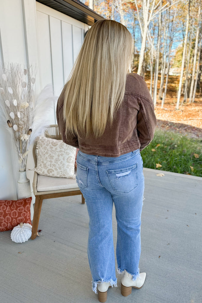 Jess Acid Washed Motorcycle Jacket - Be You Boutique