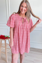 Carlie Plaid Printed Puff Sleeve Dress - Be You Boutique