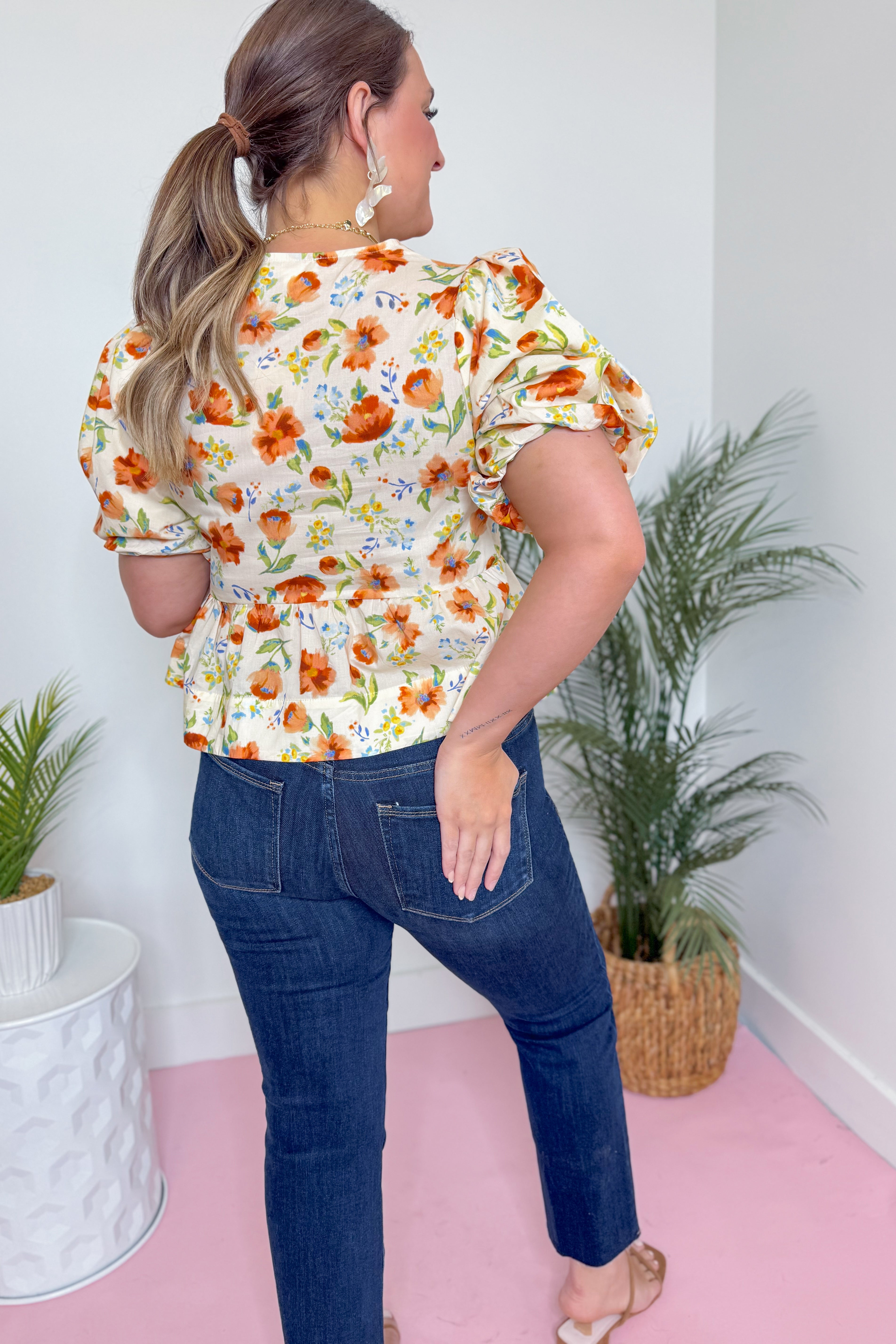 Julie Floral Peplum Top - Be You Boutique