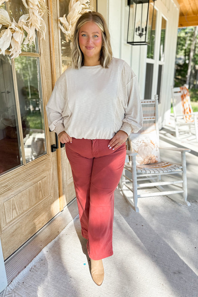 Dara Acid Wash High Rise Wide Leg Pant - Be You Boutique