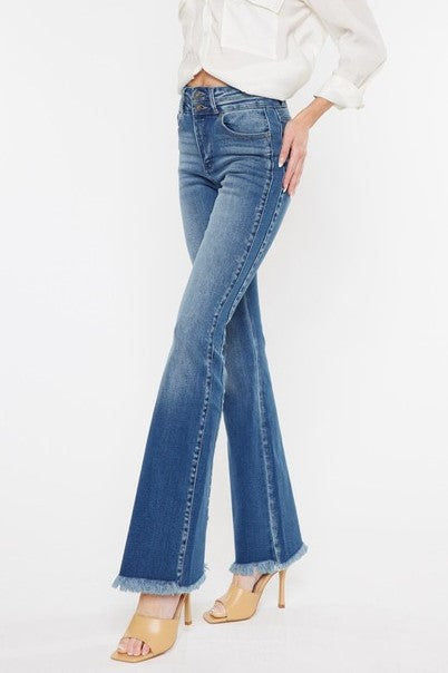 Kancan Kara High Rise Side Panel Detail Bootcut Denim Jeans - Be You Boutique