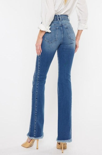 Kancan Kara High Rise Side Panel Detail Bootcut Denim Jeans - Be You Boutique