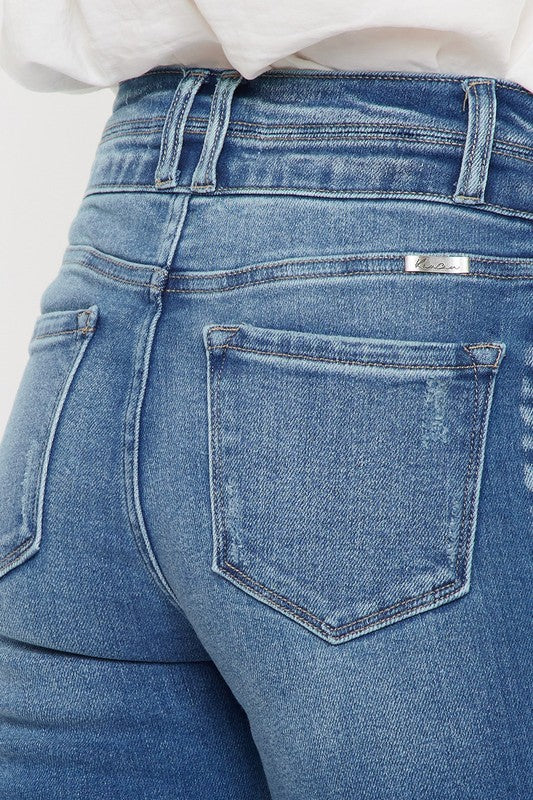 Kancan Kara High Rise Side Panel Detail Bootcut Denim Jeans - Be You Boutique