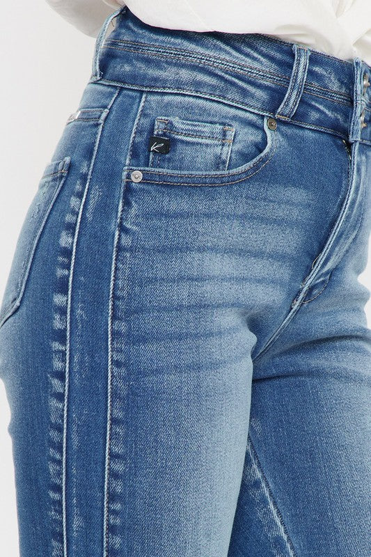Kancan Kara High Rise Side Panel Detail Bootcut Denim Jeans - Be You Boutique
