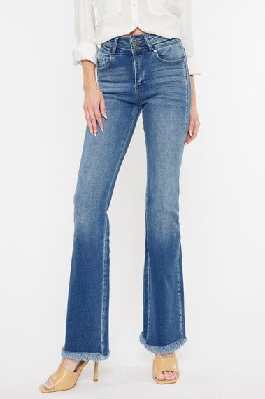 Kancan Kara High Rise Side Panel Detail Bootcut Denim Jeans - Be You Boutique