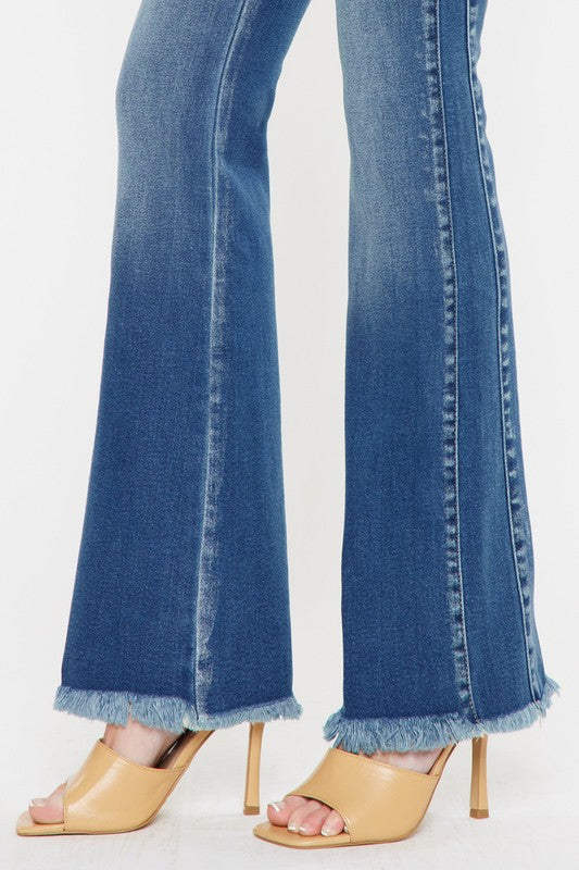 Kancan Kara High Rise Side Panel Detail Bootcut Denim Jeans - Be You Boutique