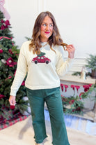 Wishlist Etta Christmas Tree Car Holiday Sweater, 132 Fall Sweaters, featuring a festive tree and car design on cozy knit fabric.