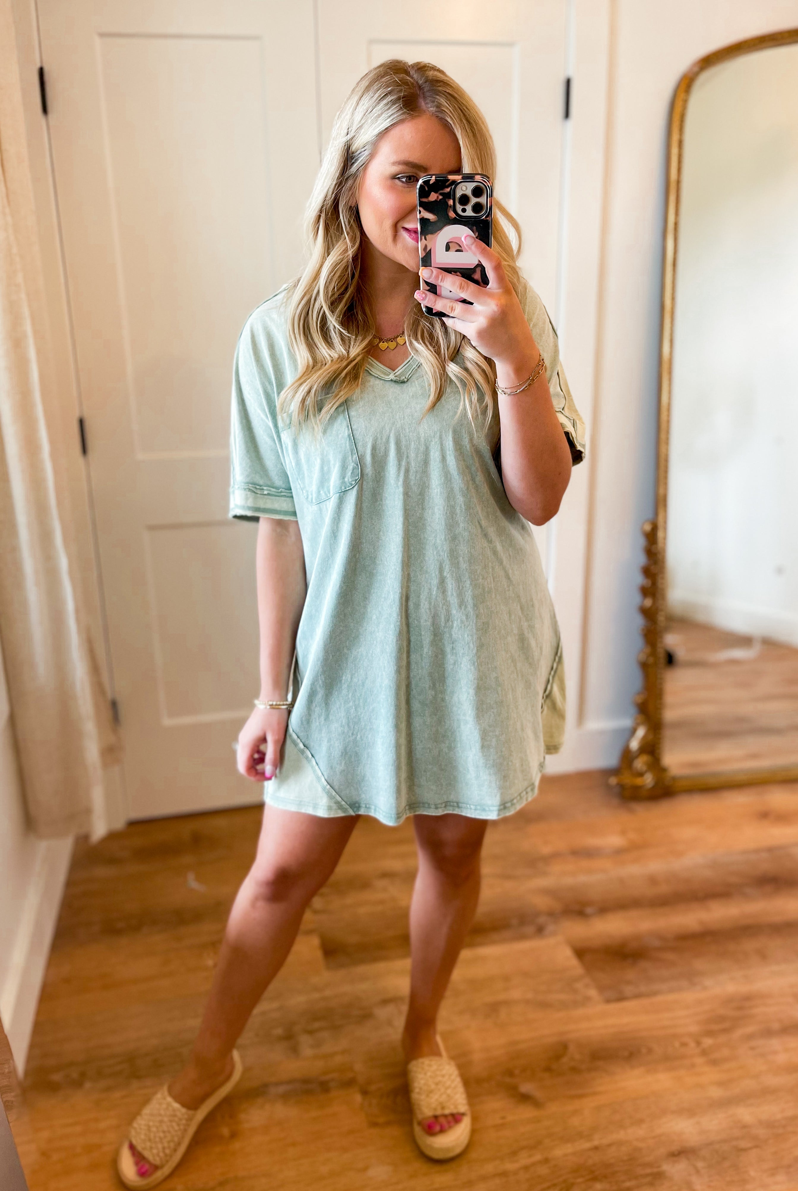 Marge Oversized Wash Knit T Shirt Dress - Be You Boutique