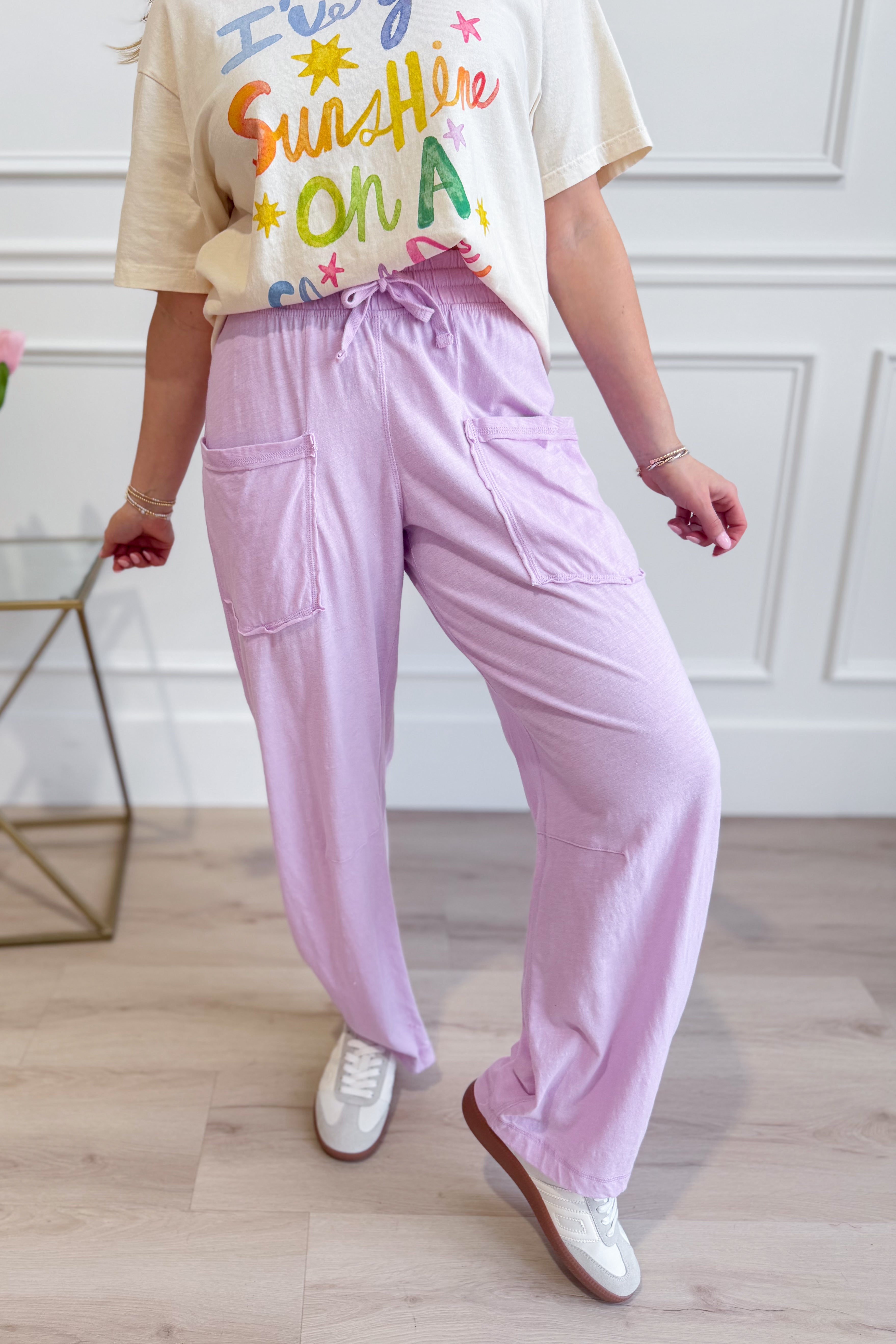 Rae Mode Bella Cotton Barrel Pants in 156 style, featuring relaxed fit and comfortable cotton fabric, shown in a neutral color.