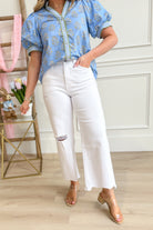 Vervet Optic White High Rise Wide Jeans - Be You Boutique