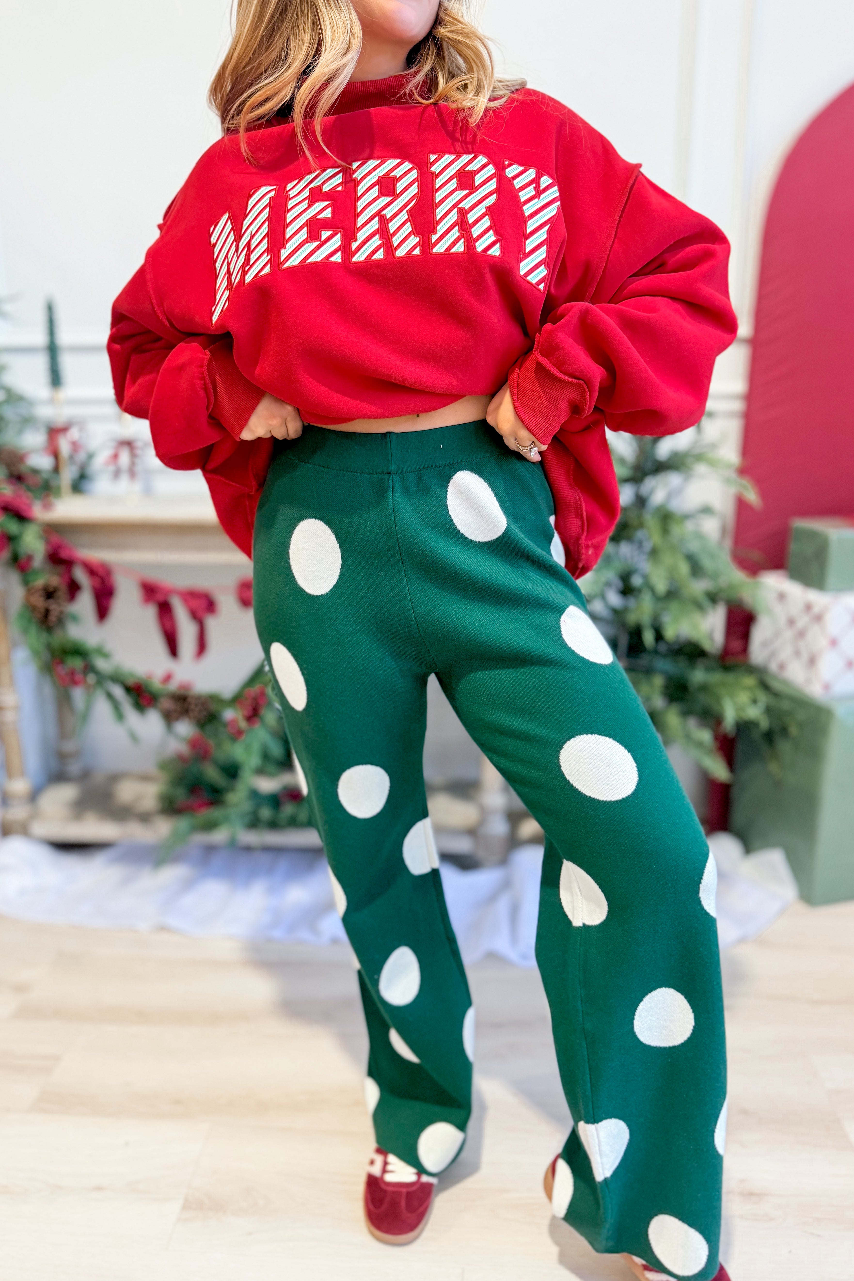 TWENTIFOURTH Laurie polka dot pants with an all-over dotted pattern and relaxed silhouette