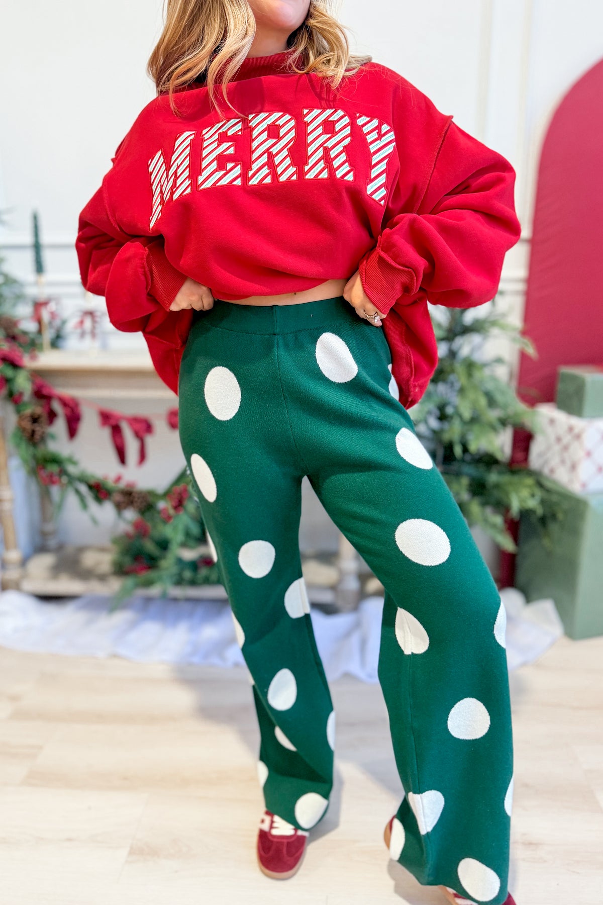 TWENTIFOURTH Laurie polka dot pants with an all-over dotted pattern and relaxed silhouette