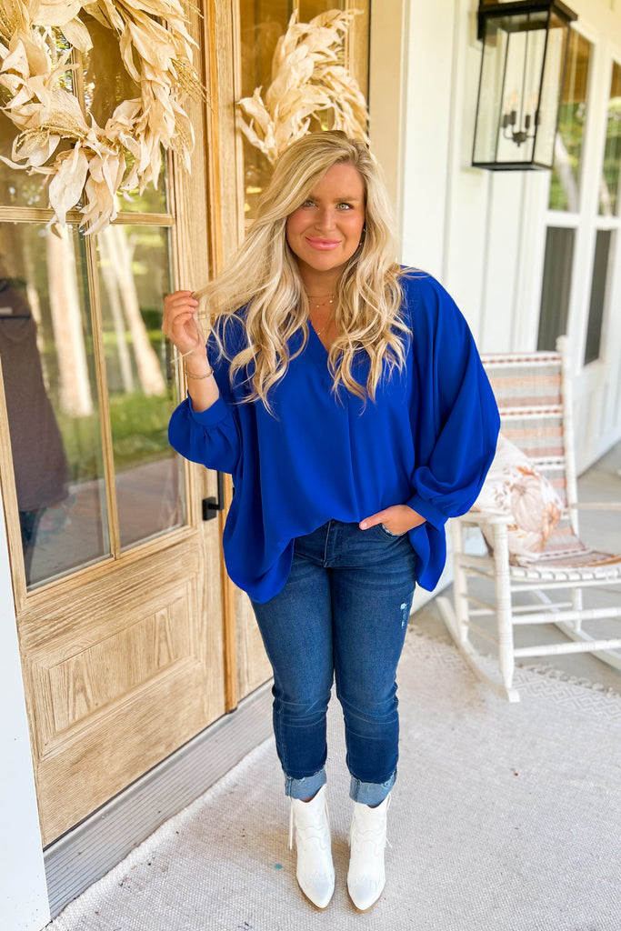 Lucas V Neck Casual Flowy Top - Be You Boutique