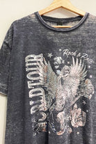 World Tour Garment Dyed Short Sleeve Burnout Graphic Tee - Be You Boutique