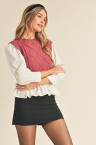 Luna Cable Knit Long Sleeve Sweater Top - Be You Boutique