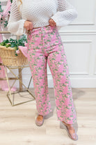 ENTRO Jenna floral printed pants with colorful floral design, stylish 156 pant for casual or semi-formal wear.