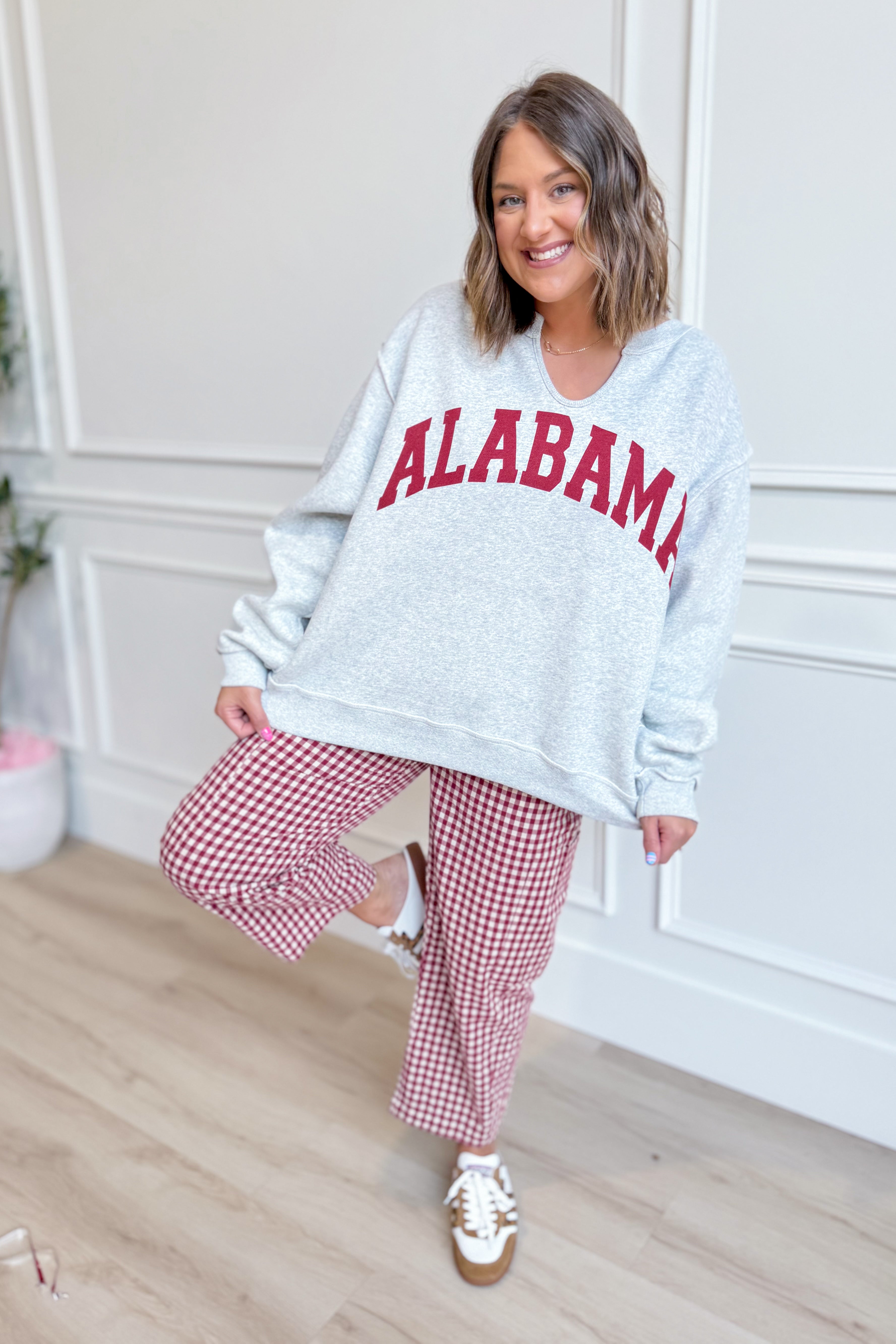 Reversible Alabama Game Day graphic sweatshirt by BUCKET LIST featuring split neck design and bold team graphics.