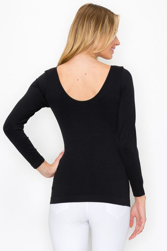 Katie Seamless Basic Reversible Long Sleeve Top [REG & PLUS] - Be You Boutique