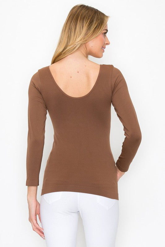 Katie Seamless Basic Reversible Long Sleeve Top [REG & PLUS] - Be You Boutique