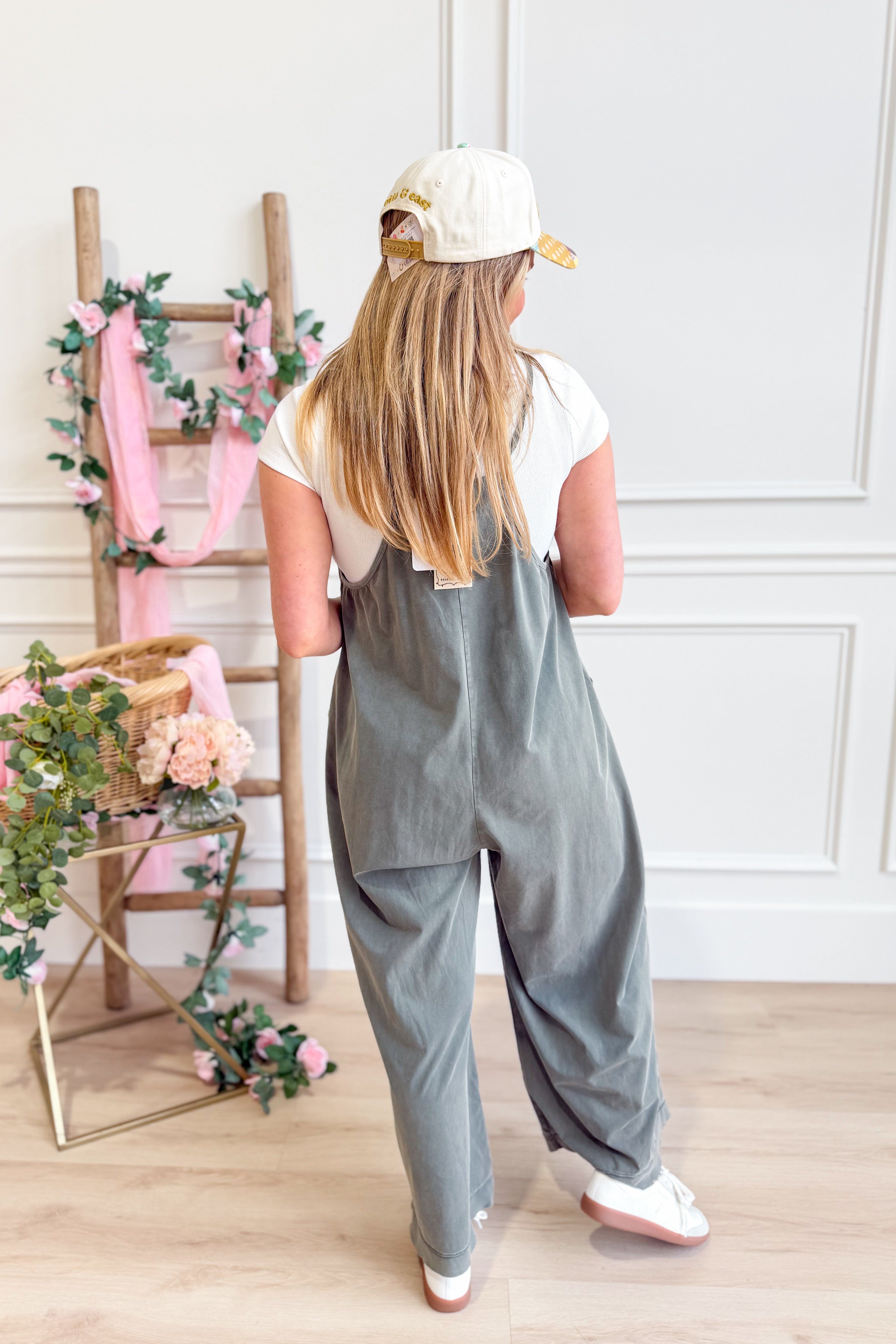 Mimi Wide Leg Mineral Wash Jumpsuit - Be You Boutique