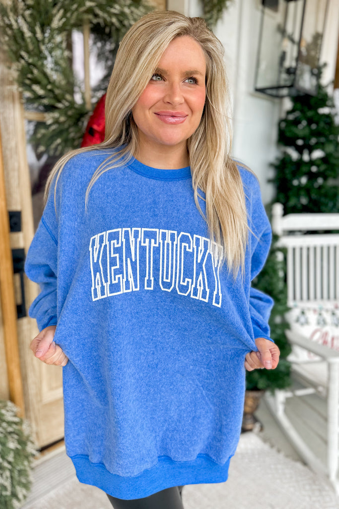 Kentucky Inside Out Black Long Sleeve Sweatshirt Top BLUE - Be You Boutique