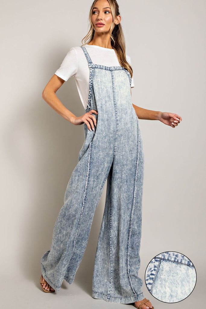 Shawna Mineral Washed Jumpsuit Overalls - Be You Boutique