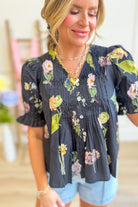 Mia Floral Puff Sleeve Top - Be You Boutique